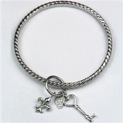 Basia's Lock and Key Bangle Bracelet