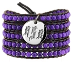 Vesta Amethyst Purple Wrap Bracelet Gothic Monogram