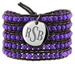 Vesta Amethyst Purple Wrap Bracelet Legacy Monogram
