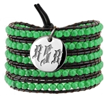 Vesta Emerald Green Wrap Bracelet Gothic Monogram