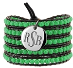 Vesta Emerald Green Wrap Bracelet Legacy Monogram