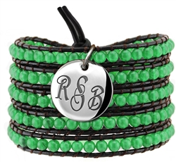 Vesta Emerald Green Wrap Bracelet Nouveau Monogram