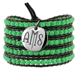 Vesta Emerald Green Wrap Bracelet Twilight Monogram