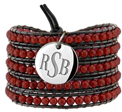 Vesta Garnet Red Wrap Bracelet Legacy Monogram