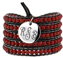 Vesta Garnet Red Wrap Bracelet Nouveau Monogram