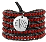 Vesta Garnet Red Wrap Bracelet Thorne Monogram