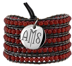 Vesta Garnet Red Wrap Bracelet Twilight Monogram