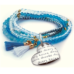 Vesta Mother's Heart Celeste Tassel Bracelet