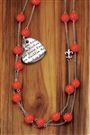 Vesta Mother's Heart Corallo Necklace