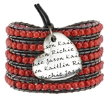 Vesta Mother's Heart Garnet Red Wrap Bracelet