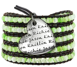 Vesta Mother's Heart Peridot Green Wrap Bracelet