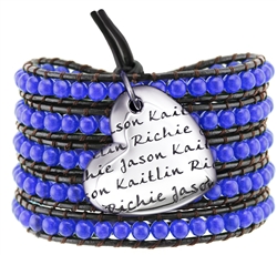 Vesta Mother's Heart Spinel Blue Wrap Bracelet