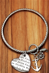 Vesta Mother's Heart SeaCharms Bangle Bracelet