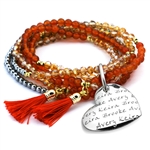 Vesta Mother's Heart Topazio Tassel Bracelet