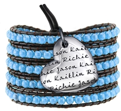 Vesta Mother's Heart Zircon Blue Wrap Bracelet