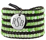 Vesta Peridot Green Wrap Bracelet Legacy Monogram
