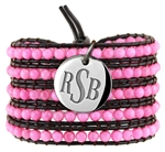 Vesta Ruby Pink Wrap Bracelet Legacy Monogram