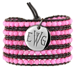 Vesta Ruby Pink Wrap Bracelet Thorne Monogram